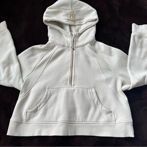 Lululemon Scuba oversized half zip cropped hoodie-Bone (size M/L)